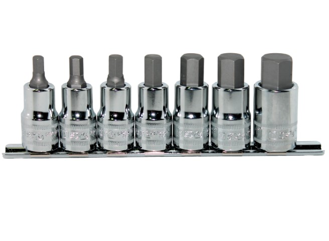 SP SOCKET RAIL SET 1/2''DR 7PC METRIC INHEX 
